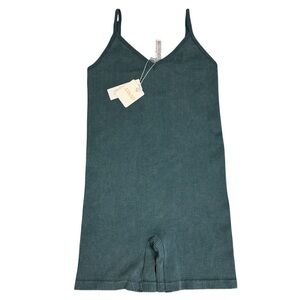 Sculpting Romper Ribbed Green Anwnd Contouring Romper S/M Cozy Lounge Activewear